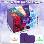 UAONO Card Deck Box for MTG, Trading Cards Storage Box Holds 120+ Sleeved Commander Deck, PU Leather Card Box Suits TCG Magic with 2 Dividers (Black,Lotus)