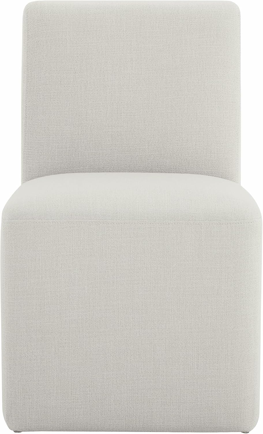 CHITA Dining Chairs with Casters Set of 4, FSC Certified Upholstered Armless Modern Rolling Dining Chairs with Rollers for Bedroom Reading Room Living Room, Fully Assembled, Linen