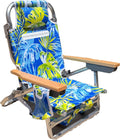 Premium Kids Beach Chair w/Wood Arms & Backpack Carry - Ultra-Lightweight, Foldable, Reclining, Multi-Position