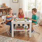 4 Pack Kids White Plastic Folding Chair with Metal Frame for Toddler&Children, Lightweight and Stackable Foldable Seats for Indoor, Outdoor, Classrooms, Desks, Parties, Events
