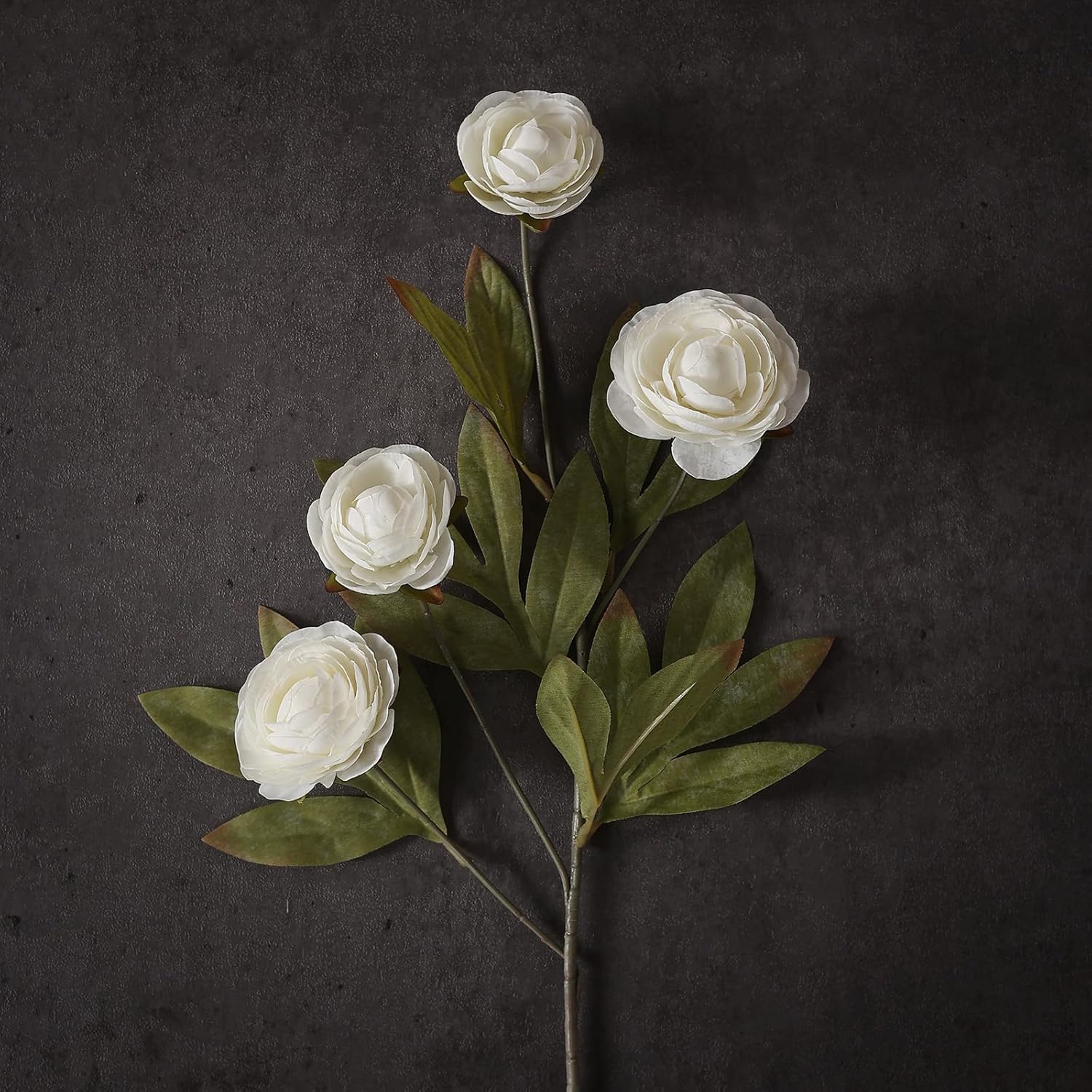 VIERENA 6 PCS Artificial Ranunculus Branches for Vase - 27" Fake Silk Persian Buttercup Stems Look Real Faux Flowers for DIY Bouquet, Table Centerpieces, Farmhouse, Home Decor (Cream)