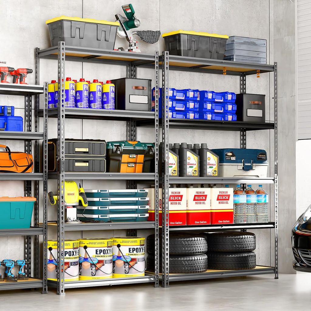 LEVELEVE 5-Tier Storage Shelving Unit, Metal, for Garage, Kitchen, Laundry Room, Adjustable, 30" L x 12" W x 60" H, Rectangular, 1 Pack