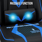 Massage Gaming Chair 155°Reclining Computer Chair Ergonomic Game Chair-Blue | Adjustable Armrests,Footrest,Pocket Spring Cushion,Ergonomic Comfy,for Home/Office,for Kids/Adults,Multiple Colors Available