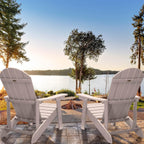 Adirondack Chair, All Weather Resistant Plastic Chairs with Cup Holder, 5 Easy Steps to Install, Outdoor Chairs for Patio, Garden, Backyard Deck, Lawn, Fire Pit - Grey