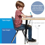 FDP 10" School Stack Chair, Stacking Student Seat with Chromed Steel Legs and Nylon Swivel Glides for in-Home Learning or Classroom - Blue (4-Pack), 13227-BL