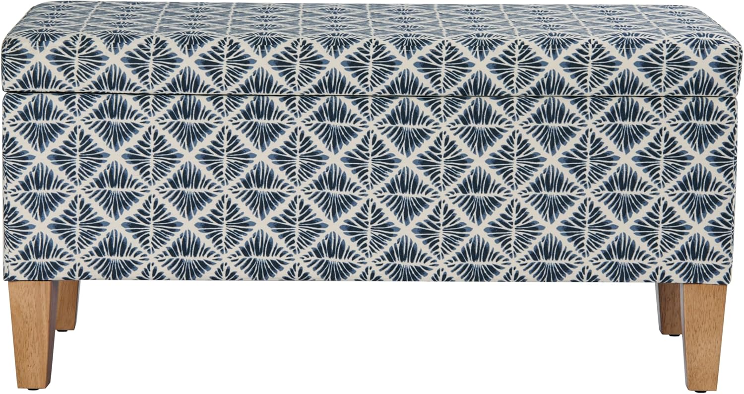 HomePop 36" Decorative Storage Bench - Blue Geometric Pattern