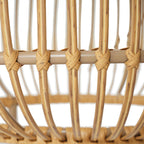 IRONORA Natural Rattan Round Side Table, Hand Woven Hollow Drum End Table, Boho Wicker Accent Table Stool for Patio Porch Living Room Bedroom