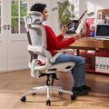 SIHOO B100 Office Chair, Ergonomic Office Chair Without Footrest, Computer Chair with Wide Headrest & Adaptive Lumbar Support, Flip-up Armrests, Swivel Desk Chair for Long Hours, Grey