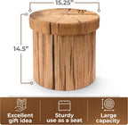 Sorbus Tree Stump Stool, Toy Storage Ottoman 15 Inch Fake tree stumps Log Stool Storage, Artificial Tree Trunk, Perfect Footstool Kids Toy Chest, Rustic Log Cabin Decor Bench, Pedestal, Side End Table