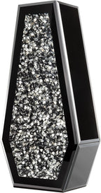 SHYFOY Black Flower Vase Crushed Diamond Glass Vase Large Mirrored Crystal Vases for Centerpieces Tall Floor Vases for Dried and Artificial Flowers Home Decor, Can’t Hold Water