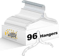 Quality Clear Hangers 12 Pack - Crystal Hangers for Clothes - Durable Plastic Hanger Set - Invisible Dress for Suits - Heavy Duty - Nonslip Coat and Shirt (Clear, 96 Pack)