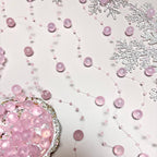 TeaSu 24Pcs Floating Bead String for Floating Candle Centerpieces, Colorful Pearl Bead for Vase Filler, Table Centerpiece, Wedding Reception and Home Decoration (Pink)
