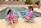 Premium Kids Beach Chair w/Wood Arms & Backpack Carry - Ultra-Lightweight, Foldable, Reclining, Multi-Position
