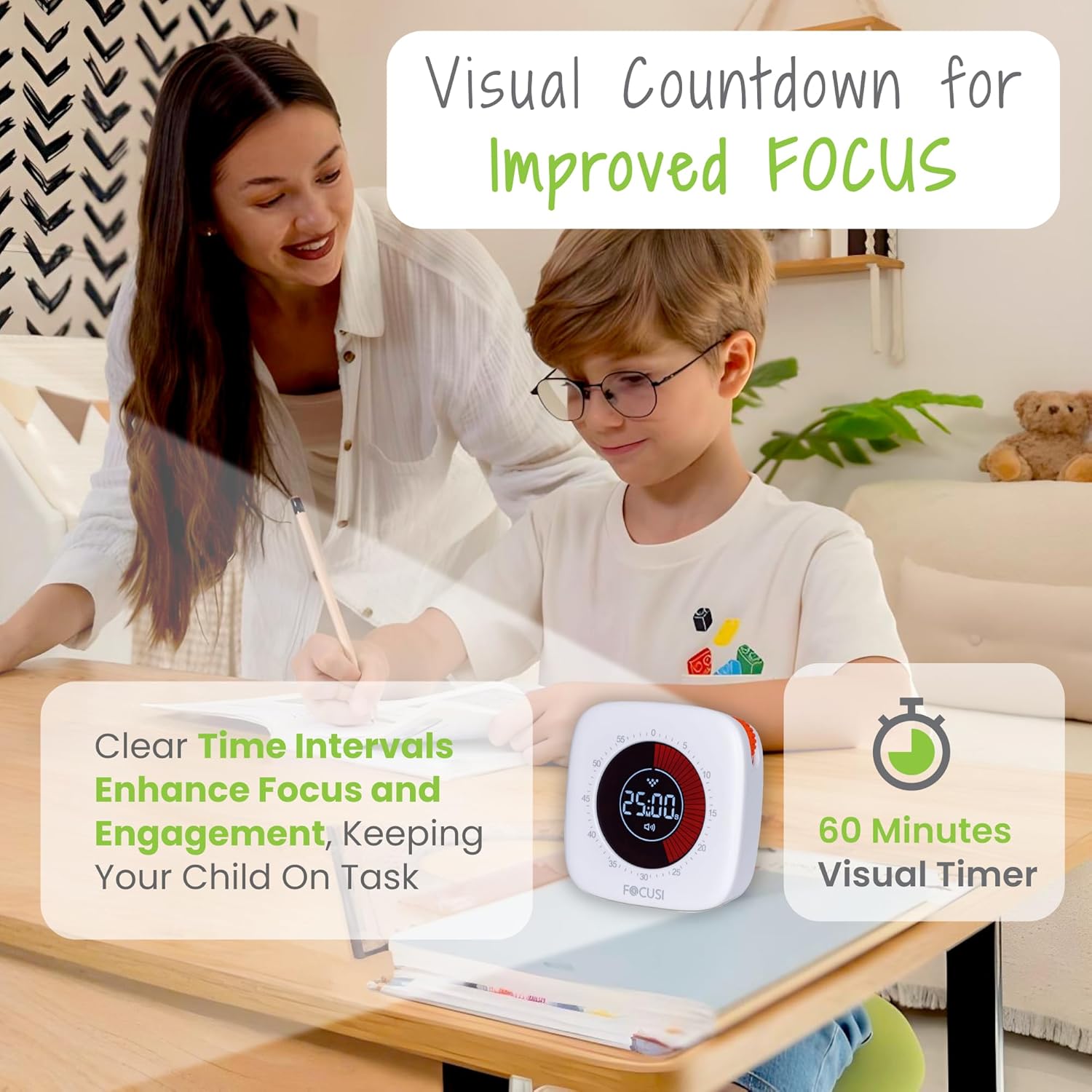 Wobble Stool for Kids Ages 7–12; Adjustable Height Wobble Stool; Classroom Seating with Soft, Easy-to-Clean New Fabric Cushion; Flexible Wiggle Chair for Focus & ADHD + Bonus Visual Timer (Lake Teal)