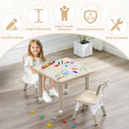 GITAWUSA Toddler Table and Chair Set, Height Adjustable-Upgrade Kids Table and 2 Chairs for Ages 3-8, Multi-Activity Toddler Play Table with Graffiti Desktop for Home/Daycare/Classroom