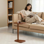 MH London Sammy C-Shaped 22" Solid Wood Side Table, Walnut