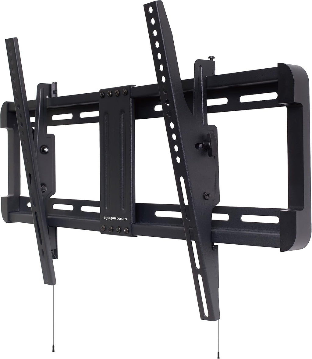 Amazon Basics Tilting TV Wall Mount with Horizontal Post Installation Leveling for 37" to 86" TVs, Wood Studs Compatible, Black