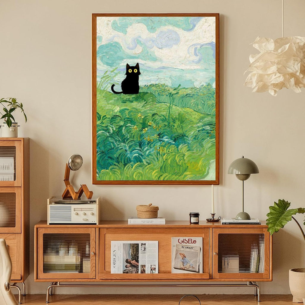 Adult Diamond Art Painting Kits-Black Cats Diamond Art Kits for Adults,5D Diamond Painting Kits,Full Round Diamond Arts Diamond Art Kits,Craft Home Wall Art Deco-12x16inches