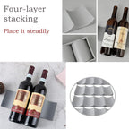 4Pcs Freestanding Wine Rack Cabinet - Wine Bottle Storage | Cabinet Insert Bottle Holder for Kitchen Pantry - Stackable Wine Storage Organizer for Countertop Fridge,Red Wine Organizer