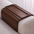 Sofa Arm Tray,Bamboo Folding Couch Arm Tray,Sofa Armrest Tray with Anti-Slip Pad for Drinks,Snacks,Phone,Remote Control（Brown）