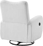 Oxford Baby Synergy Glider Recliner Rocking Chair 360° Swivel for Nursery and Living Room - Plush White
