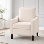 Huatean Hoom Comfy Accent Chair for Living Room, Upholstered Armchair Single Sofa Chair for Bedroom, Office and Waiting Room, Mid Century Modern Reading Chair with Sturdy Legs, Beige