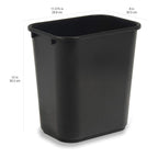 Amazon Basics Small Rectangular Commercial Office Wastebasket, Easy to Clean,11.4"L x 8"W x 12"H , 3 Gallon, Black, 2-Pack