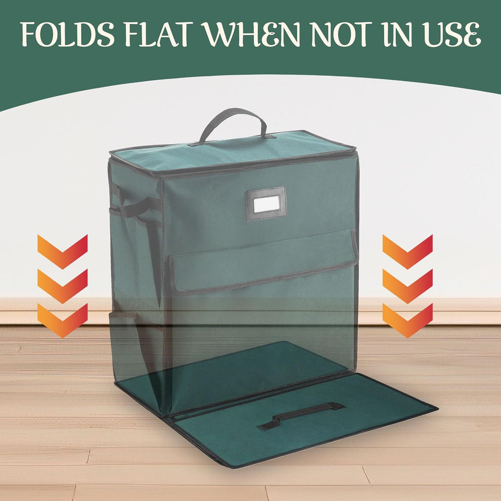 Wrapping Paper Storage Center - Portable Gift Wrap Station to Stow and Organize Flat Sheets, Holiday Gift Bags, Bows, and Ribbons by Elf Stor (Green)