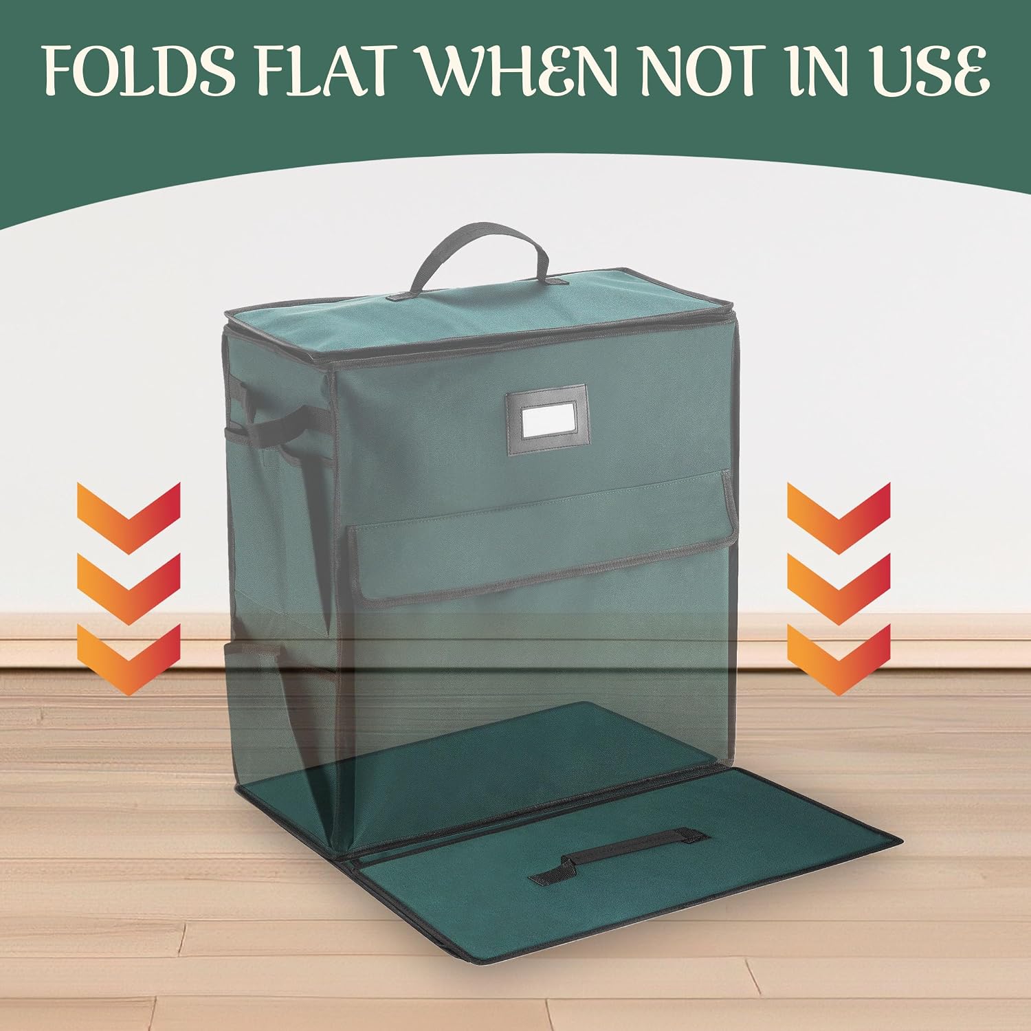Wrapping Paper Storage Center - Portable Gift Wrap Station to Stow and Organize Flat Sheets, Holiday Gift Bags, Bows, and Ribbons by Elf Stor (Green)