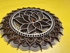 Mandala Wall Art, Mandala Wood Wall Art Decor, Lotus Flower Wall Decoration, Layered Mandala (X-Large)