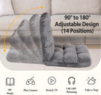 Nouva Adjustable Floor Chair 14-Position Sofa Bed Foldable Cushion Video Gaming Chairs Bean Bag Chair Reading Seating for Adults Kids Teens for Bedroom Living Room Indoor Use,Grey