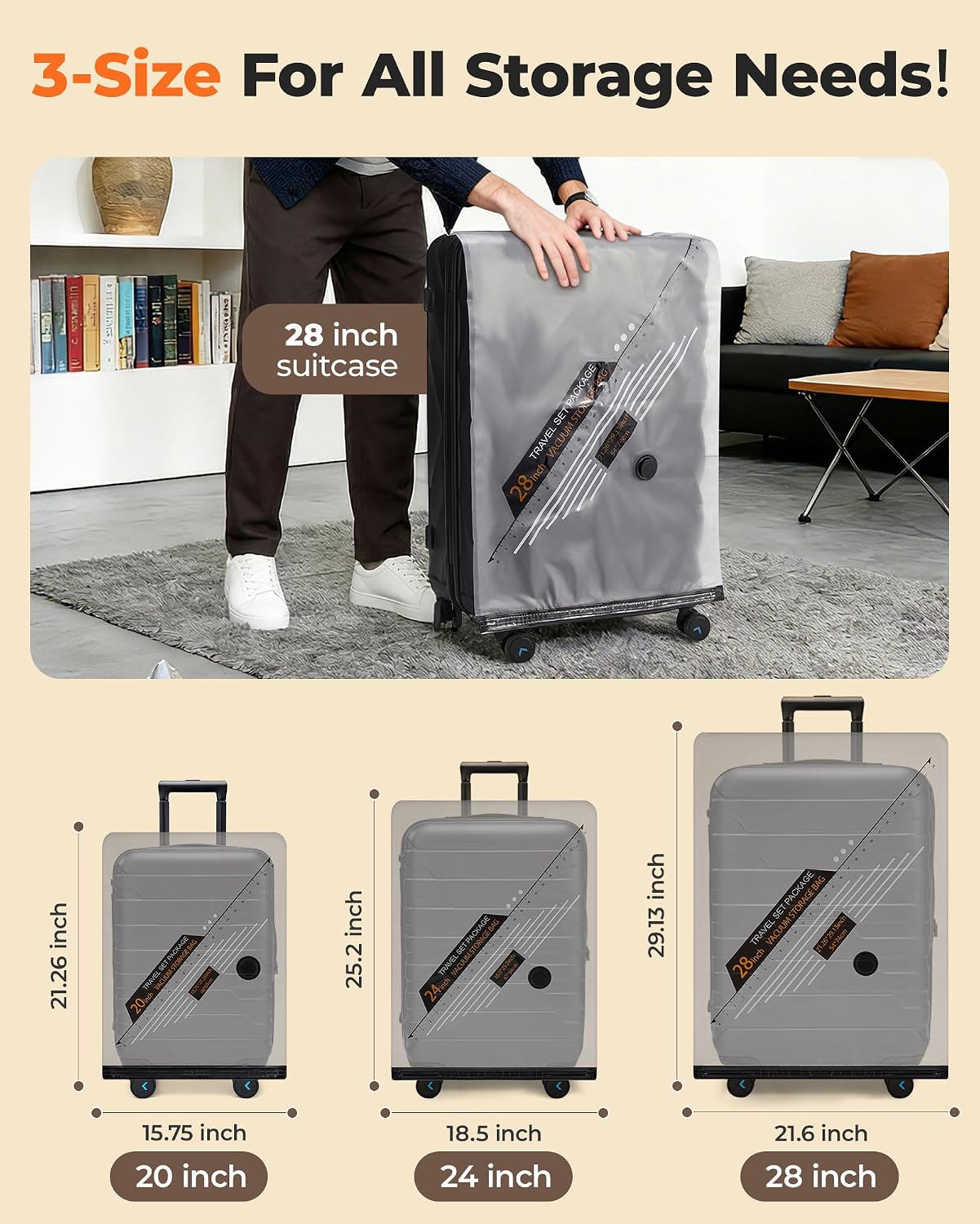 BAGSMART Travel Vacuum Bags with Wireless Pump, 18 Pack Space Saver Bags for Suitcase & Home Storage, Cordless Compression Bags Set for Clothes, with Toiletry Bag, Laundry Bag, Shoe Bag