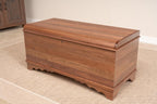 Rustic Red Door Co. Cedar Hope Chest with Waterfall Top, Amish Made Wooden Storage Trunk Box for Bedroom, Blanket, Clothes, Anti-Slam Hinges and Lock, 46", Walnut Wood, Natural Stain