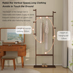 Solid Wood Coat Rack Freestanding, 71" Heavy Duty Clothes Rack with Dual Rods & Hooks, Stable Space Saving Hall Tree Entryway Organizer for Bedroom, Living Room (Walnut)