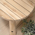 JONATHAN Y Finesse Handcrafted Solid Teak Wood Accent Stool, 14" Rustic Round Backless Step Stool for Living Room, Natural Bleach Finish Side Table, Holds up to 275 lbs STL3008A