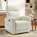 HAOMARKETS Swivel Rocker Recliner Chair, Manual Faux Leather Glider Rocking Recliners for Adults, 360° Swivel Nursery Reclining Sofa with Storage Pocket