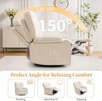 Korser Recliner Chair, Nursery Rocking Chairs for Adults, 360° Swivel Rocker Recliner with Cup Holder, Overstuffed Glider Rocking Chair for Living Room, Manual Recliner with Side Pockets, Chenille