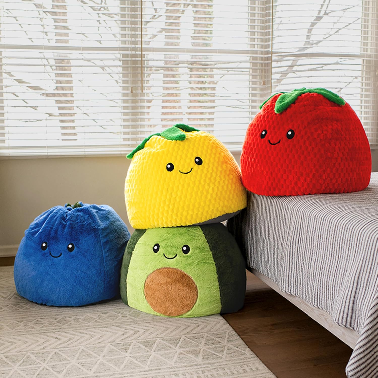 Big Joe Avocado PlushiPals Super Soft Bean Bag Chair for Kids, Ultra-Soft Plush Polyester Blend, 2.5 feet Refillable