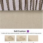PURPLE LEAF Patio Bar Stools 28" H Set of 4 Handwoven Wicker Bar Height Stool Modern Aluminum High Bar Chairs Outdoor Wicker Barstools with Back and Khaki Cushion for Kitchen Pool Island