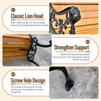 Outdoor Garden Bench, 59in Weatherproof Patio Bench with Cast Iron Backrest, Solid Wood Seat & Protective Cover, 570 LBS Capacity, Easy Assembly Park Bench for Yard/Deck/Porch(Black)