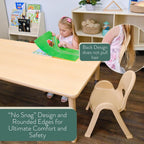 Angeles Value Stack 5" Child Chair, Natural Tan, 4 Pack, Stackable Ergonomic Seating Solution for Classrooms and Homeschools