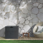 Dark Gray 33 Gal Wood & Rattan Plastic Storage Bench, Outdoor Deck Box, Patio Storage Box for Garden Cushions Tools, Garden Tool Storage Pool Accessory Holder Cushions Lid Side Table Function