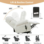 Electric Power Lift Recliner Chair for Elderly and Seniors,Oversized Recliner with Remote Control, Side Pocket, Spacious Seat, Perfect Home Theater Recliner Chair (Light Gray)