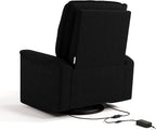 Storkcraft Santos Deluxe Power Recliner Swivel Glider, Premium Electronic Nursery Rocking Chair, Oeko-TEX 100 Certified, Includes Dual-USB Charging Port with USB-A & USB-C – (Black Boucle)