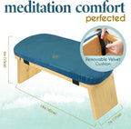 Florensi Meditation Bench - Bamboo, Foldable & Ergonomic Meditation Stool - Sturdy Prayer Bench with Meditation Cushion, Comfortable for Kneeling or Sitting - Perfect for Deeper & Longer Meditation