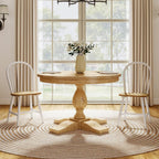 chairus White Windsor Dining Chairs Set of 2, Farmhouse Wooden Dining Room Chairs with Spindle Bow Back, Modern Cottage Oak Side Kitchen Chairs
