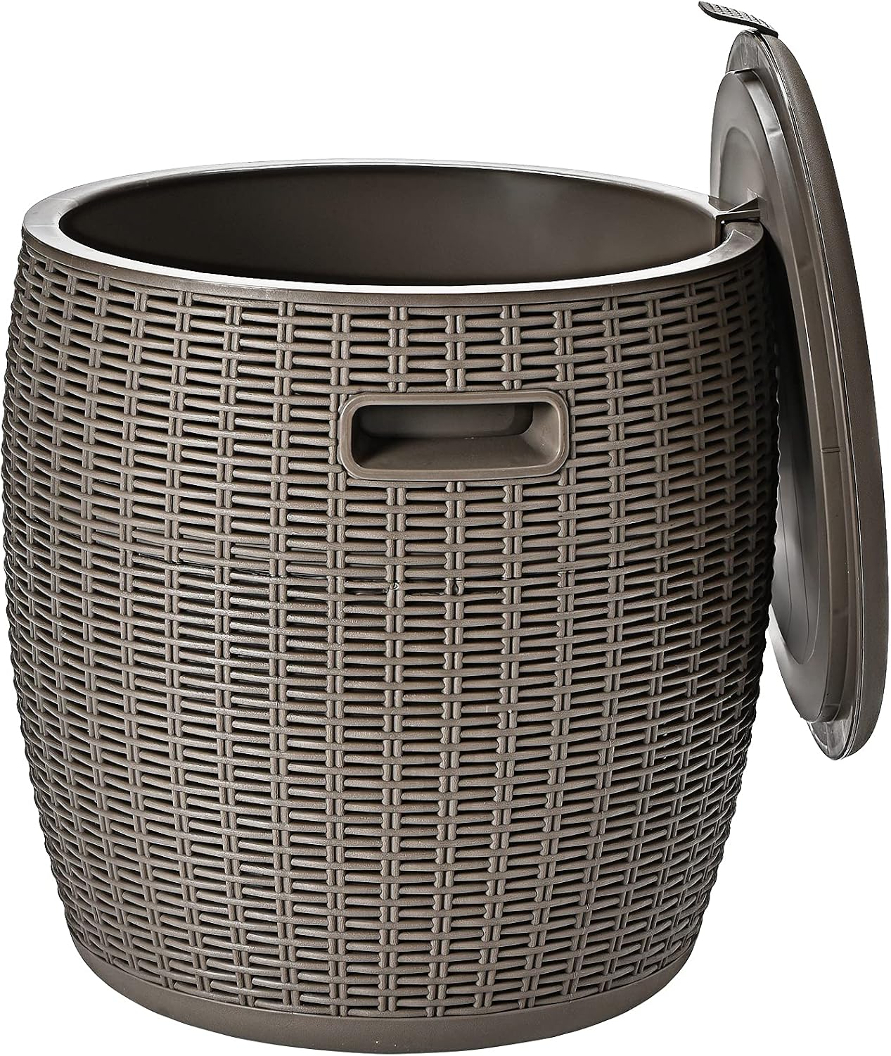 Tangkula 9.5 Gal Cooler Bar Table, Patio Wicker Ice Cool Bar Table, Outdoor Rattan Bar Table with Ice Bucket, Ice Bucket with Side Handles & Lid, Beer & Wine Cooler for Party, Poolside, Deck, Yard