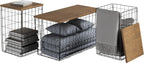 Set of 3 Living Room Tables - Metal Basket Storage with Removable Lids - 2 Small Side and 1 Large Accent Table by Lavish Home (Brown/Black)