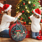 Shappy 4 Pcs Red Wreath Storage Bag Clear Wreath Box Storage Containers with Clear Window and Handle Garland Containers for Holiday Seasonal Bags (24 Inch)