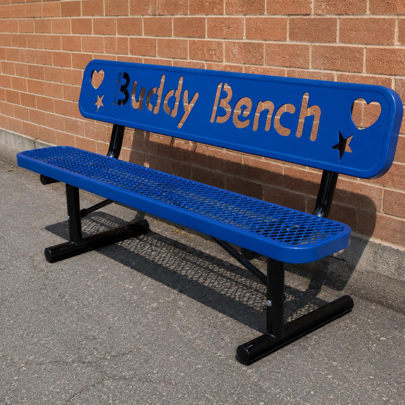 The City™ Series Buddy Benches, Blue, 72" L x 12" W x 18.25" H